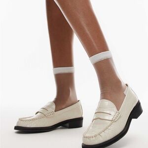 White guess loafers